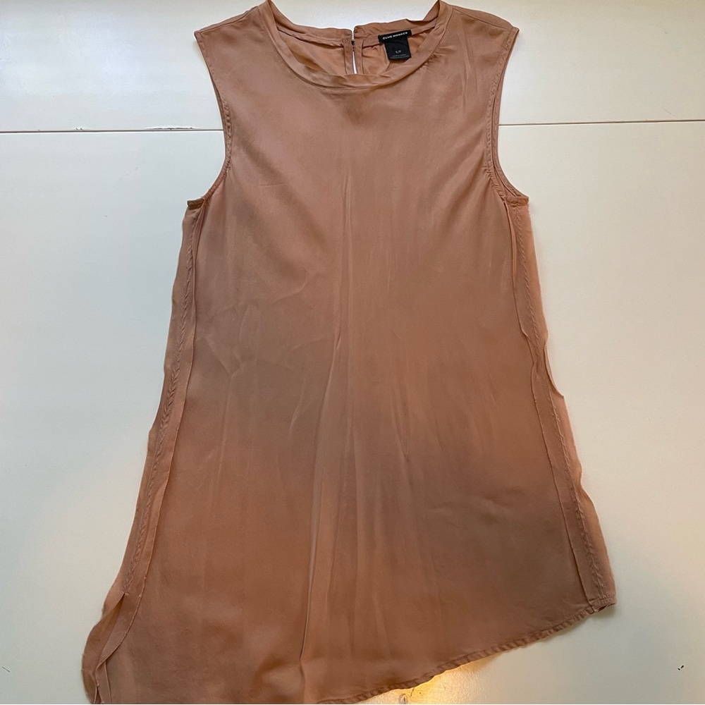 Club Monaco Sleeveless Blouse in Tan